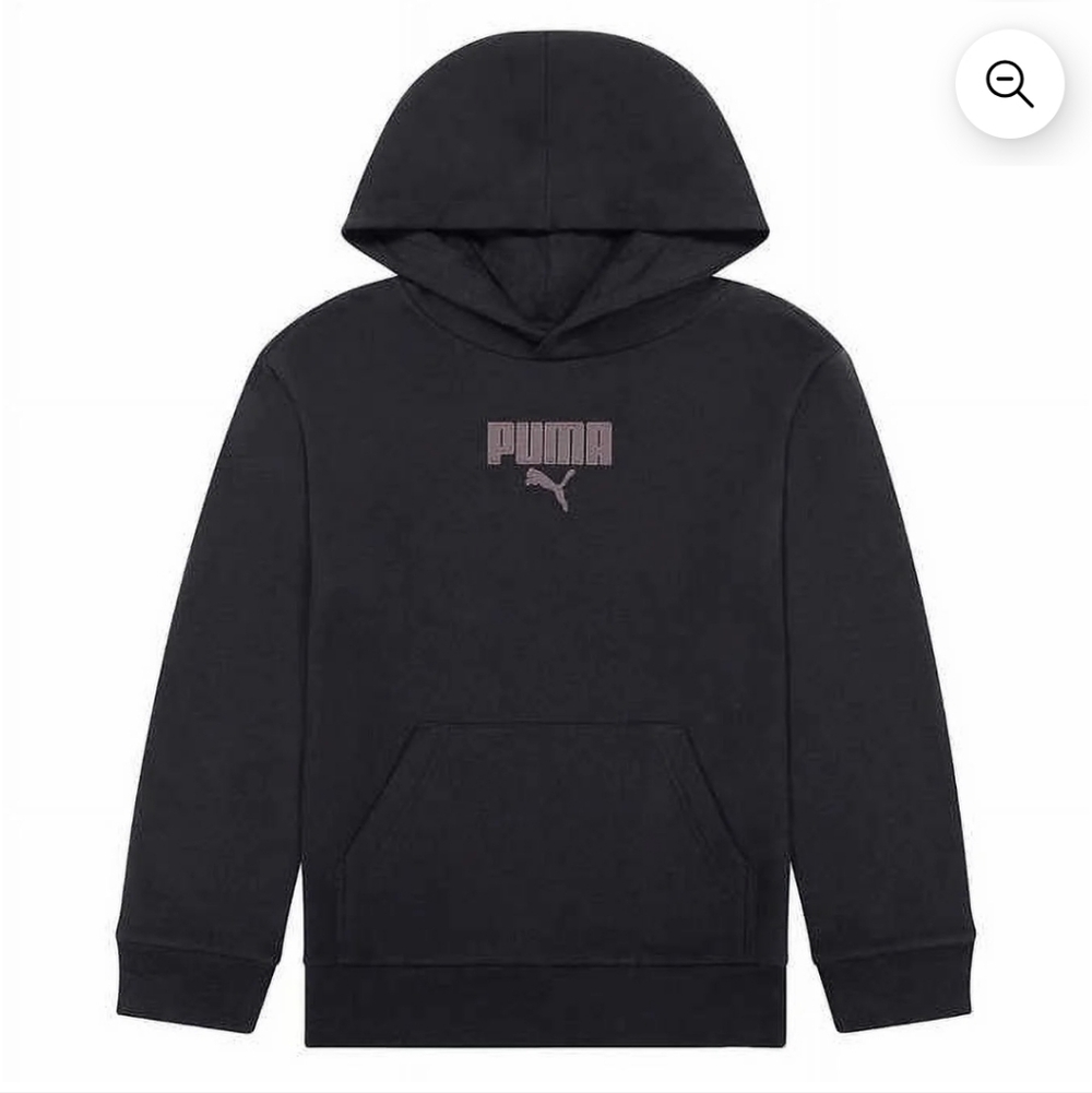 Puma Kid's Black Pullover Fleece Hoodie